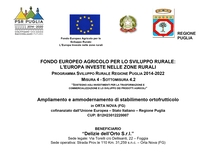 Targa PSR Puglia 2014-2022 Delizie dell’Orto – ampliamento e ammodernamento stabilimento ortofrutticolo di Orta Nova